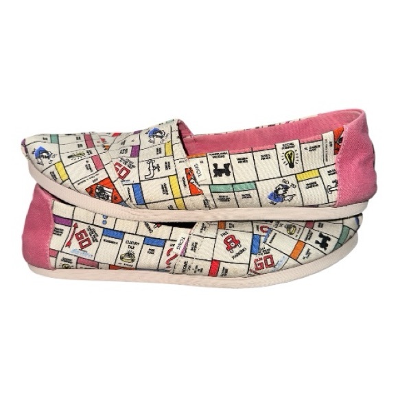 TOMS Women's Monopoly Board Flats - Pink and Cream - Picture 8 of 9